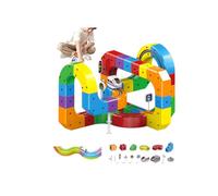 Electric Train Set Flexible Race Track,81PCS Click Rail Track Toy,Gravity-Defying 3D Embedded Layouts & Motorized Car, DIYTrack Building Kits with Train and Traffic Signs,STEM Learning Toy for Kids