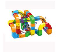 Electric Train Set Flexible Race Track for boys 4 5 6 7 8, Learning Building Toy Train Track Gravity-Defying 3D Embedded Layouts & Motorized Car, Magnetic Flexible Race Tracks (123pcs)