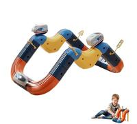 Electric Train Set Flexible Race Track for Kids, 3D Clip-Fit Desig Race Car Track Block, Electric Train Tracks Toy Set for Kids 3 4 5 6 7 8 Years Old (Color B 56pcs)
