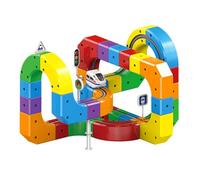 Electric Train Set Flexible Race Track,Magic Track Cube, Building Toys with Electric Train Set, DIY Educational Construction Toy for Kids Ages 3+, Creative Birthday Gift for Boys & Girls (81PCS)