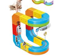 Electric Train Set Flexible Race Track, Train Track Toys for Boys, 3D Embedded Layout, Anti-Gravity, with Electric Car, Suitable for Children Aged 4 to 8 Years Old Educational Gift (55Pcs)