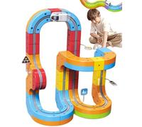 Electric Train Set Flexible Race Track, Train Track Toys for Boys, 3D Embedded Layout, Anti-Gravity, with Electric Car, Suitable for Children Aged 4 to 8 Years Old Educational Gift (69Pcs)