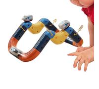 Electric Train Set - Foldable Magnetic Race Circuit Toy, Battery Powered Motor for Toddlers, LED Light Up Wagons, Extendable Loop Sections, Educa Play System