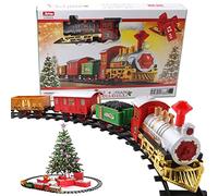 Electric Train Set for Children - Christmas Express Train Set Battery Operated with Realistic Sound and Light - Train Sets for Adults, Gifts for Boys Girls Kids Adults, Model Railway Steam Train