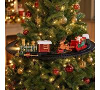 Electric Train Set for Christmas Tree Decoration with Steam,Lights & Sound | Christmas Railway Train Set with Lights and Sounds, Battery Operated Vintage Locomotive Toy for Kids Holiday Gift
