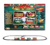 Electric Train Set for Kids 11x7x1 Mini Simulated Christmas Train Set with 4 Carriages & Tracks Classic for Boys & Girls(No Battery)