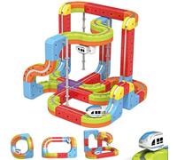 Electric Train Set for Kids, 88PCS 3D Cube Track with Two Electric Carts, DIY Building Toys for Boys Girls, Creative Toy Birthday for Kids 3-12 Years Old