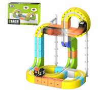 Electric Train Set for Kids Ages 3-12, Magnetic Train Track with Motorized Train Toy, 3D DIY Track Building Blocks & STEM Learning Kit, Creative Birthday Gift for Boys and Girls (105PCS)