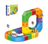 Electric Train Set - Fusion Toy DIY Cube Track with Magic Rail, Building Toy for Kids, Perfect Christmas & Birthday Gift, 51 Pieces