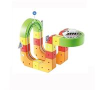 Electric Train Set with 3D Building Magic Flexible Race Tracks, USB Rechargeable, Magic Rail Cube Magnetic Monorail, Gravity-Defying 360° Movement, New Year Gifts for Kids (67pcs)