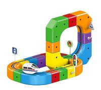 Electric Train Set with 3D Magic Flexible Race Tracks for Kids, Gravity-Defying 3D Racing Electric Building Blocks Train Track Set, Early Learning Modular Educational Toy for 3-8 Years Old kids