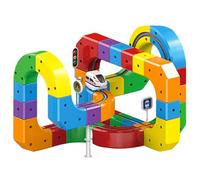 Electric Train Set with 3D Magic Flexible Race Tracks for Kids, Gravity-Defying 3D Racing Electric Building Blocks Train Track Set, Early Learning Modular Educational Toy for 3-8 Years Old kids