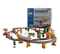Electric Train Sets, ABS Train Set with Plastic Train-Track, Bridge Track Railway Kits Ages Old, 3+ Boys For Kids Birt Years
