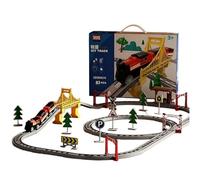 Electric Train Sets, ABS Train Set with Plastic Train-Track, Bridge Track Railway Old, Years Ages Kits Birt For Kids 3+ Boys Tracks Birthday set For Playset, Assembly 4-8 Set Ideal with Electr