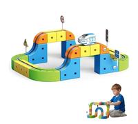 Electric Train Track Set - 2026 New Gravity-Defying 3D Magical Cube Track with Motorized Cars, Flexible Learning Building Toy for Toddlers 3-8 Gift 67pcs