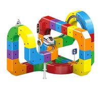 Electric Trains Set Flexible Race Track for Kids,3D Embedded Magic Rail Cube Train Track Set,Christmas Birthday Gifts for Boys Girls Random color