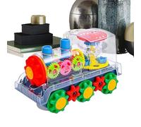 Electric Transparent Gear Train Toy - Colourful Musical Locomotive, Light Up Engine, Educational Toy, Gear Action Train | Great For Kids To Learn Motion Mechanics With Lights And Fun Sound Play