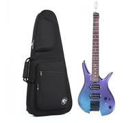 Electric Travel Headless Guitar 6 String Fix bridge Chameleon Finish with Gigbag