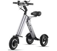 Electric Tricycle - 10 Inch Foldable 3-Wheel Mobility Scooter with Reverse Function and Key Switch, Lightweight Design for Easy Travel