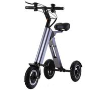 Electric Tricycle - 10 Inch Foldable 3-Wheel Mobility Scooter with Reverse Function and Key Switch, Lightweight Design for Easy Travel