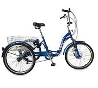 Electric tricycle, 24" wheels, folding frame, 6-speed, 14Ah, 250w motor, LCD screen (Matte Blue)