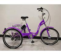 Electric tricycle, 24" wheels, folding frame, 6-speed, 14Ah, 250w motor, LCD screen (Matte Purple)