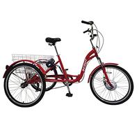Electric tricycle, 24" wheels, folding frame, 6-speed, 14Ah, 250w motor, LCD screen (Matte Red)