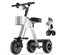 Electric Tricycle, Foldable Mobility Scooter with Seat, 3 Speed Adjustment, LED Display, 10-Inch Tires, 36V 10AH Battery - Ideal for Seniors Daily Use