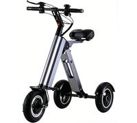 Electric Tricycle for Adults 10" Tire 3 Wheels Foldable with Seat, Light Weight Electric Mobility Scooter with Reverse Function and Key Switch, Tricycle for Traveling B,10in