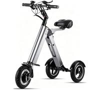 Electric Tricycle for Adults 10" Tire 3 Wheels Foldable with Seat, Light Weight Electric Mobility Scooter with Reverse Function and Key Switch, Tricycle for Traveling A,10in