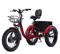 Electric Tricycle for Adults 20" Foldable Ebike 7 Speeds 3 Wheels Adult Electric Bike with Large Basket 500W 48V15Ah Li-Battery 90Km in PAS Mode