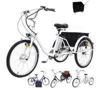 Electric Tricycle for Adults, 350W Motor with Removable Battery and Shopping Basket, Ideal for Seniors and Heavy Loads up to 150kg