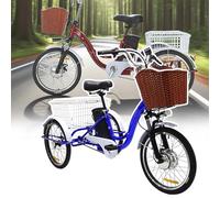 Electric Trikes for Adults Heavy Duty with 20 Inch Wheels 330lb Load Capacity Triple Disc Brakes LED Headlight All-Terrain Comfort & Basket