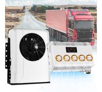 Electric Truck Camper Van DC Air Conditioner, Universal Automotive Electric Split Air Conditioning AC Unit for RV Motorhome Crane Tractor SUV,White-12V