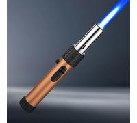 Electric Turbo Flame Lighter, Adjustable Windproof Torch with High Power, Refillable Butane, Bright Flame for Outdoor and Indoor Use