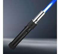 Electric Turbo Flame Lighter, Adjustable Windproof Torch with High Power, Refillable Butane, Bright Flame for Outdoor and Indoor Use