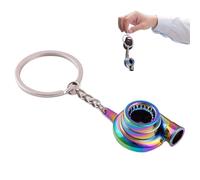 Electric Turbo Keychain, Spinning Bearing Model Turbine Keyring Turbocharger Keychain Turbo Whistle Keychain Mini Turbo Keychain Colorful Keychain