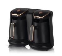 Electric Turkish Coffee Maker, 1200W Double Pot Design, 1L Capacity, Anti-Overflow & Anti-Dry Burning Features for Perfect Gr offee