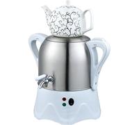 Electric Turkish Tea Maker 2000W with 3L Stainless Steel & 1L Ceramic Pot, Keep Warm Function & Boil-Dry Protection, for Coffee, Scented Tea