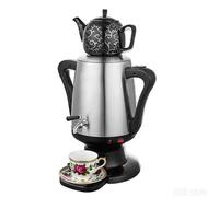 Electric Turkish Tea Maker, 4L Stainless Steel Teapot with Ceramic Pot, Automatic Kettle with Faucet and Anti-Scald Handle for Tea and Coffee Preparation