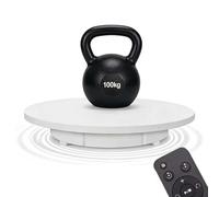 Electric Turntable (42/52/60cm), Motorized Photography Display (360°), Remote Control, Load Capacity (100kg) + Smooth Rotation, Adjustable: Angle/Speed/Direction,52cm,White