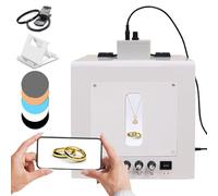 Electric Turntable Gold and Silver Jewellery Photo Light Box | Professional Photography Light Box Kit | With Adjustable Speed | For Jewellery Photography Video 3D (white, Tb20)