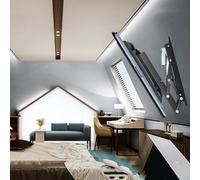Electric TV Ceiling Mount - Retractable 0-85° Flip Down Pitched Roof TV Mount, Compatible with 50-75 inch TVs, Remote & Switch Control, Easy Installation (Black - Fits 50-90 Inch TVs)