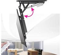 Electric TV Ceiling Mount RF Remote Control Hidden Lift System 0-75° Tilt Compatible with All Televisions Stable Design for Home Theater and Space-Saving Solutions.
