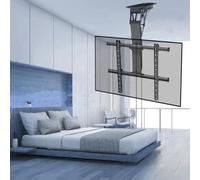 Electric TV Ceiling Mount - Teles Electric TV Lift with Remote & Switch Control, Fits 50-90 Inch TVs, 0-85° Flip Down, Supports 45/80kg, Easy Installation (Black - for 50-75 Inch TVs)