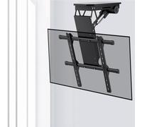 Electric TV Ceiling Mount & Wall Mount - 0-85° Flip Down TV Lift for 50-75" TVs, Height Adjustable 10.8cm to 72.5cm, Max VESA 600x600mm, Includes Remote Control (Black for 50-90 Inch TVs)