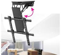 Electric TV Ceiling Mount with Remote Control - Adjustable TV Lift for 50-75 Inch LED Screens, 0-85° Flip Down Hidden Design (Black, Model 5090)