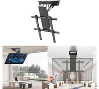 Electric TV Mount Bracket - Flip Down Ceiling & Wall Mount for TVs 0-85° with Remote Control, Adjustable TV Stand for Home Theater & Entertainment Systems