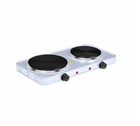 Electric Twin Hot Plate Control 1000W & 1500W Hobs / 5 Temperature Settings/Portable, Ideal for Cooking While Travelling, 2500 W, White,ZANBEEL (Double 2500W)