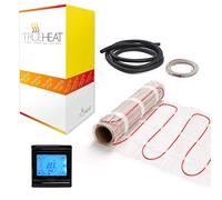 Electric Underfloor Heating Mat Kit for Tile or Stone Floors 200W/m2-10m2 with Black Touchscreen Programmable Thermostat